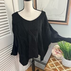 Brand Bazar Sweater One Size Black Oversized Relaxed Boho Festival Grunge Chic